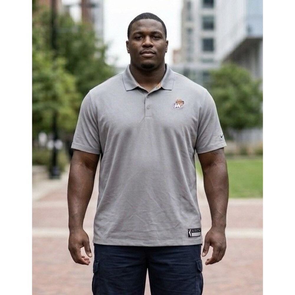 NWT Nike WNBA Phoenix Mercury Dri-FIT Polo Shirt Gray Orange Logo Men's 3XL